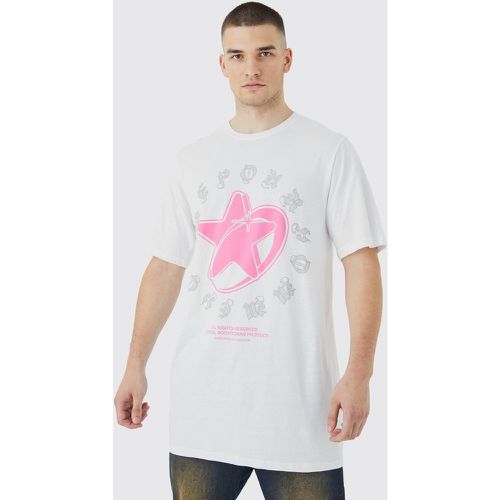 Camiseta Tall Oversize Con Estampado Pour Homme Y2K De Estrella - boohoo - Modalova