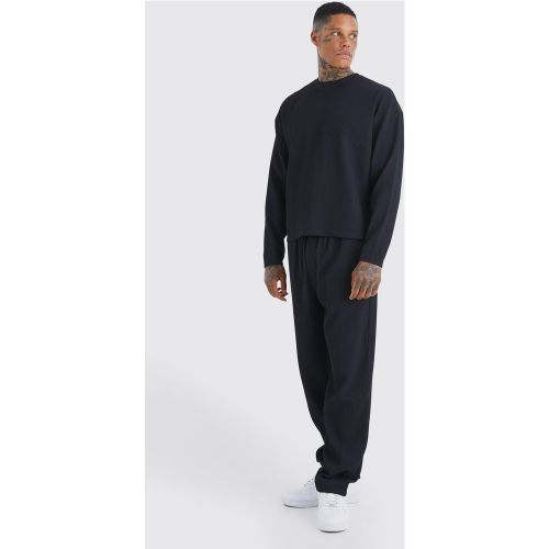 Set oversize squadrato a maniche lunghe a maniche lunghe con pieghe & pantaloni dritti - boohoo - Modalova