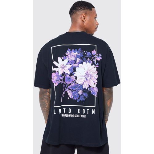 Camiseta Oversize Con Estampado Gráfico De Flores En La Espalda - boohoo - Modalova