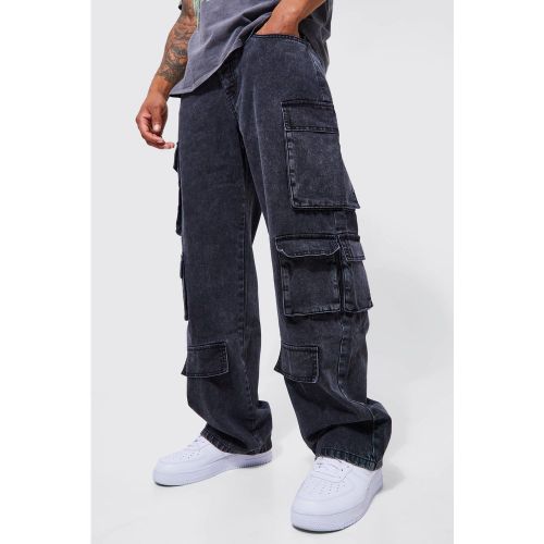 Jeans Cargo rilassati in lavaggio acido - boohoo - Modalova