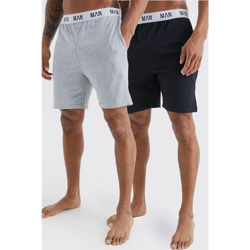 Pack De 2 Pantalones Cortos Man Para Estar En Casa - boohoo - Modalova