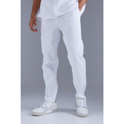 Pantalón Ajustado Plisado, Blanco - boohoo - Modalova