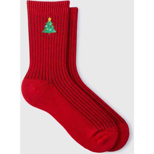 Calcetines Con Bordado De Árbol De Navidad - boohoo - Modalova