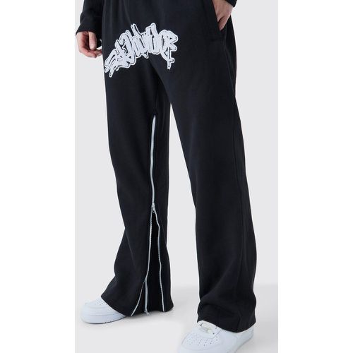 Pantaloni tuta Worldwide con inserti, applique e zip - boohoo - Modalova