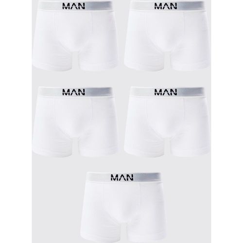 Boxer Man - set di 5 paia, Bianco - boohoo - Modalova