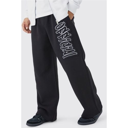 Pantalón Deportivo Official De Holgura Ancha Con Apliques - boohoo - Modalova