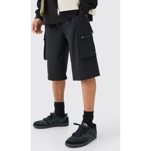 Pantaloncini Cargo rilassati in Stretch leggeri elasticizzati - boohoo - Modalova