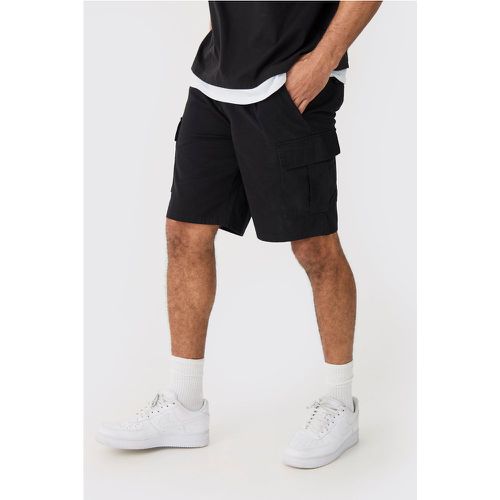 Pantaloncini Cargo neri rilassati con vita elasticizzata - boohoo - Modalova