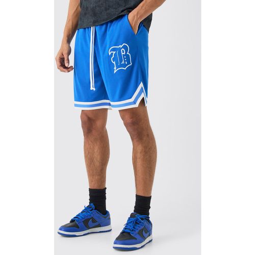 Pantalón Corto Holgado Estilo Baloncesto De Malla Con Aplique B - boohoo - Modalova