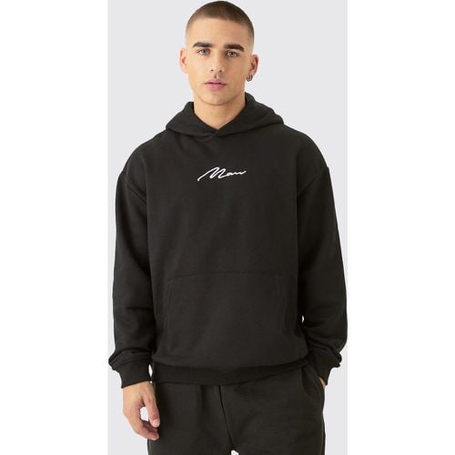 Sudadera Oversize Con Firma Man Y Capucha - boohoo - Modalova