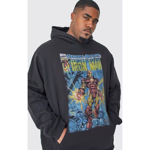 Sudadera Plus Oversize Con Capucha Y Estampado De Cómic De Iron Man - boohoo - Modalova