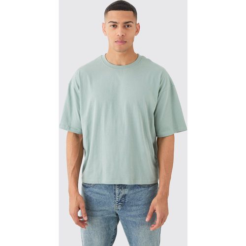 T-shirt squadrata oversize, Verde - boohoo - Modalova
