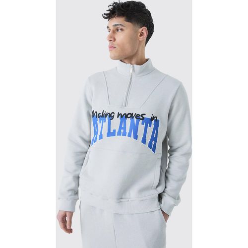 Felpa Atlanta stile Varsity con zip corta - boohoo - Modalova