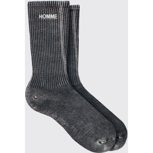 Homme Overdyed Grey Socks, Gris - boohoo - Modalova