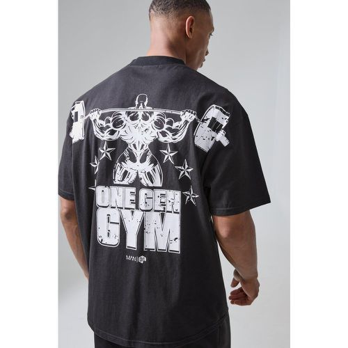 Camiseta Man Active X Xxl Oversize Deportiva Con Estampado En La Espalda - boohoo - Modalova