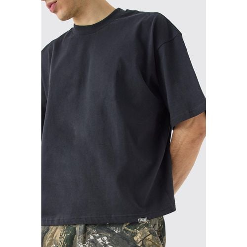 T-shirt squadrata oversize pesante con girocollo esteso - boohoo - Modalova