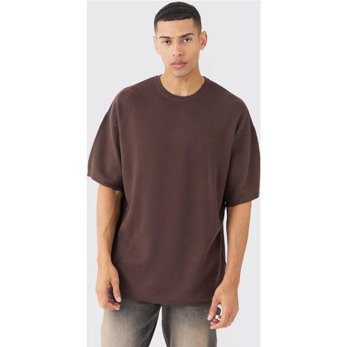 Camiseta Oversize De Punto, Brown - boohoo - Modalova