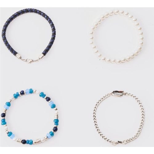 Pack De 4 Pulseras De Conchas Con Cuentas - boohoo - Modalova