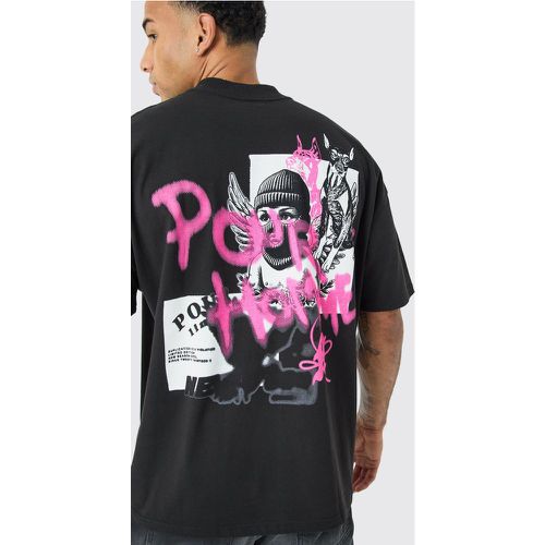 T-shirt oversize pesante stile Graffiti - boohoo - Modalova