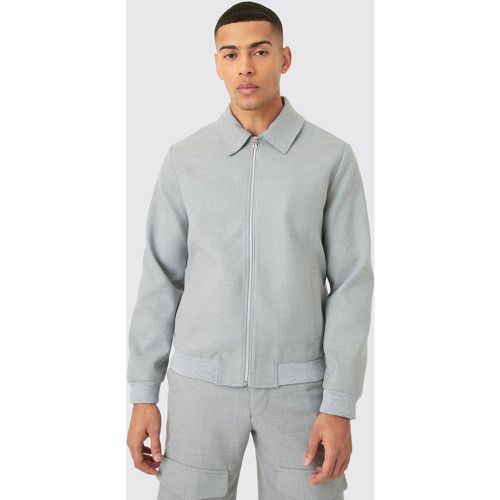 Giacca Harrington Smart, Grigio - boohoo - Modalova