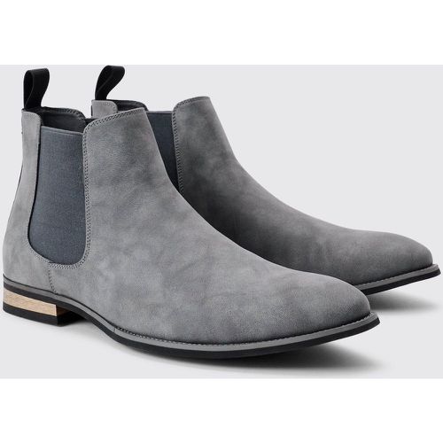 Botas Chelsea De Ante Grises, Gris - boohoo - Modalova