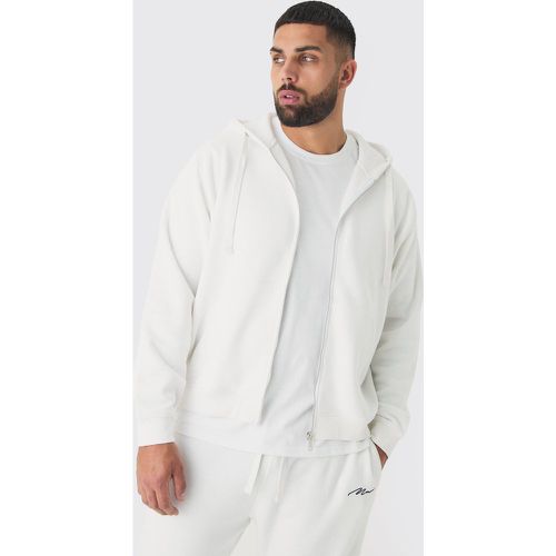 Sudadera Plus Básica Blanca Con Capucha Y Cremallera - boohoo - Modalova