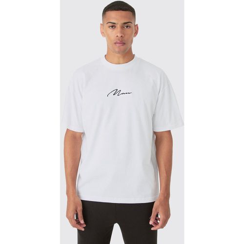 Man Signature Oversized Heavy T-Shirt - boohoo - Modalova