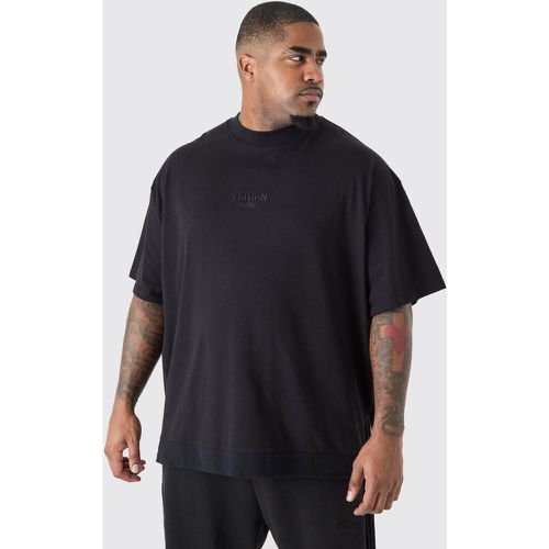 T-shirt Plus Size oversize pesante con zip sul fondo - boohoo - Modalova