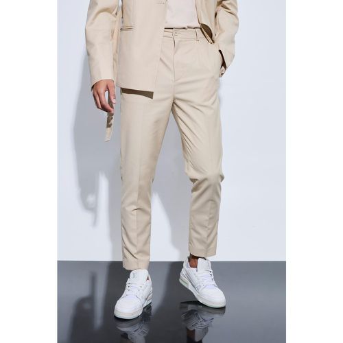 Pantalón De Traje Ajustado, Beige - boohoo - Modalova