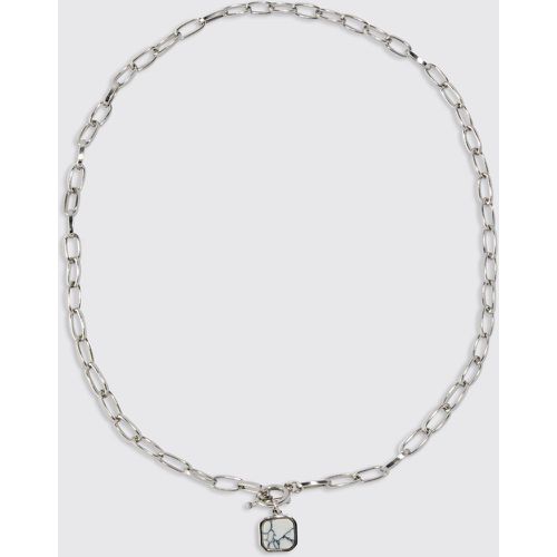 Collar De Cadena Con Colgante, Gris - boohoo - Modalova