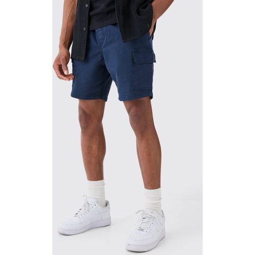 Pantaloncini Cargo Slim Fit, Navy - boohoo - Modalova
