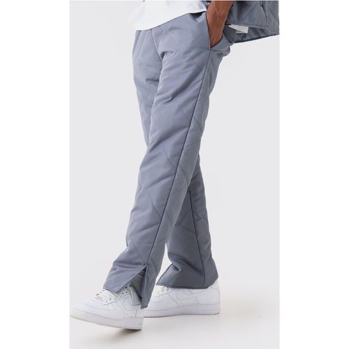 Pantalón Recto Acolchado, Gris - boohoo - Modalova