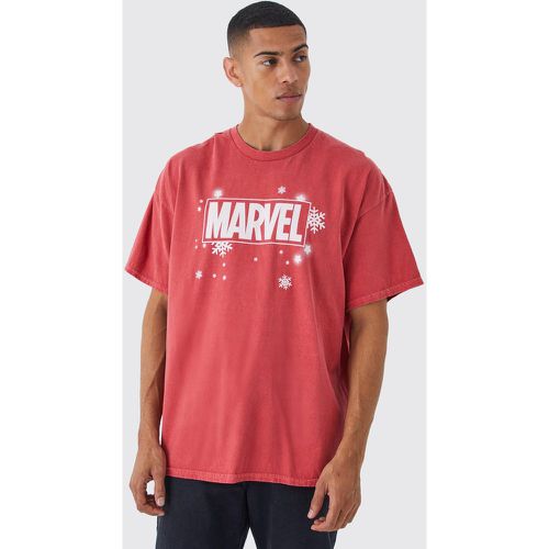 Camiseta Oversize Navideña Con Estampado De Marvel - boohoo - Modalova