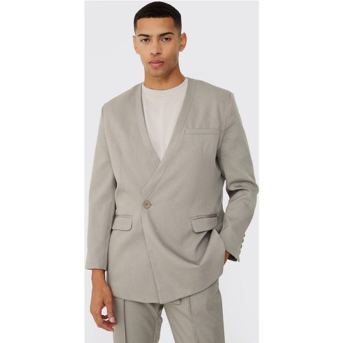 Blazer dritto a doppiopetto, Grigio - boohoo - Modalova