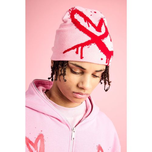 Berretto Beanie con grafica di cuore spray - boohoo - Modalova