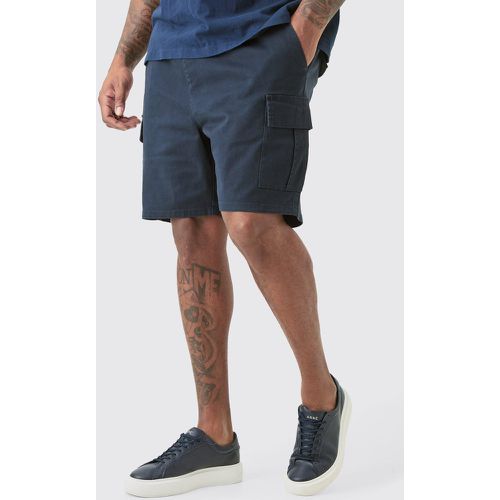 Pantaloncini Cargo Plus Size Skinny Fit blu con vita elasticizzata - boohoo - Modalova