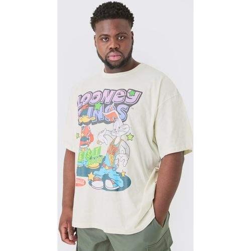 Camiseta Plus Oversize Con Estampado De Los Looney Tunes En Color Crudo - boohoo - Modalova