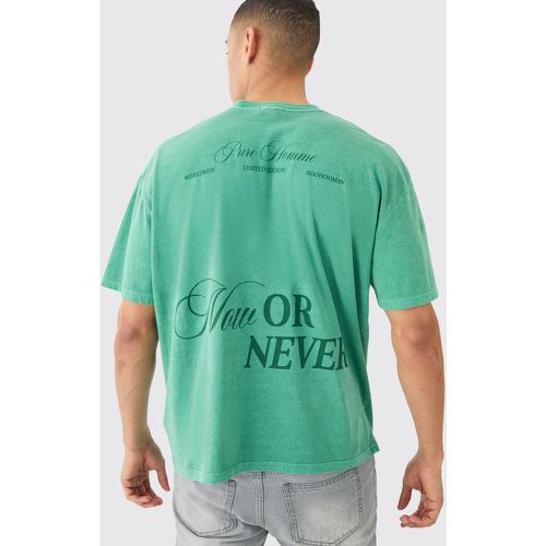 Oversized Now Or Never Washed T-Shirt - boohoo - Modalova