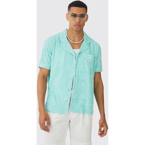 Camisa De Felpa Con Ribete En Contraste - boohoo - Modalova