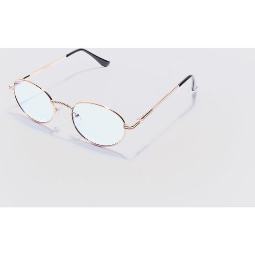 Oval Metal Frame Sunglasses In Lilac - boohoo - Modalova
