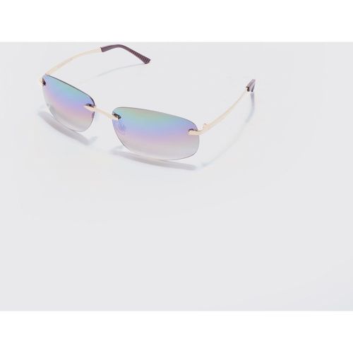 Square Lens Frameless Sunglasses In - boohoo - Modalova