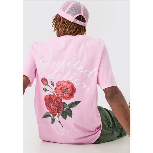 T-shirt Tall Lmtd Edition rosa con grafica a fiori - boohoo - Modalova