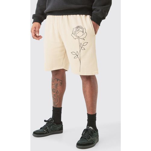 Plus Loose Fit Line Drawing Jersey Shorts - boohoo - Modalova