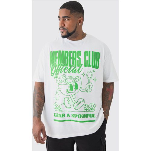 Camiseta Plus Blanca Con Estampado Worldwide De Members Club - boohoo - Modalova