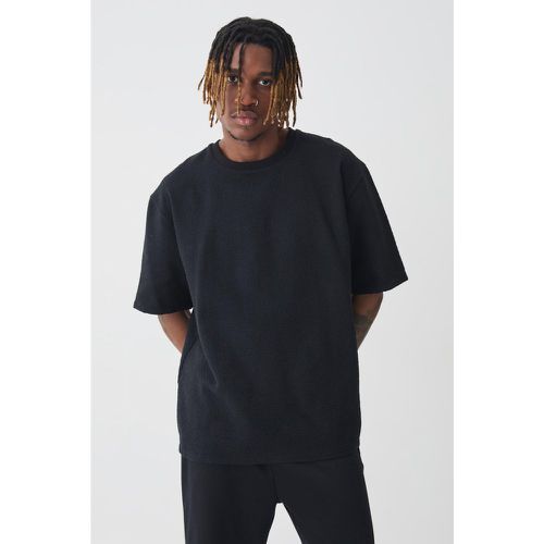 Tall Jacquard T-Shirt, Negro - boohoo - Modalova