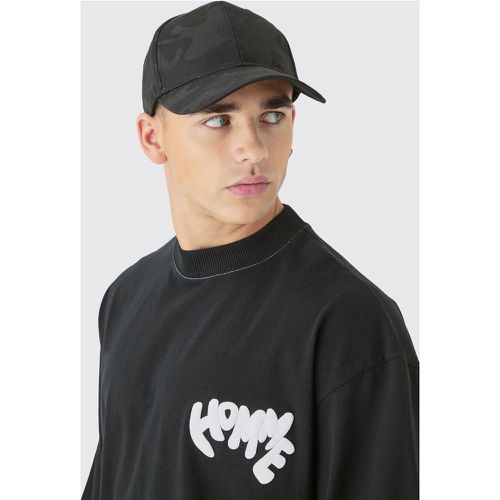 Gorra Negra Con Estampado De Camuflaje - boohoo - Modalova