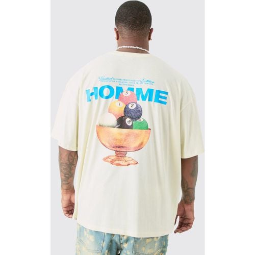 T-shirt Plus Size oversize con grafica Homme - boohoo - Modalova