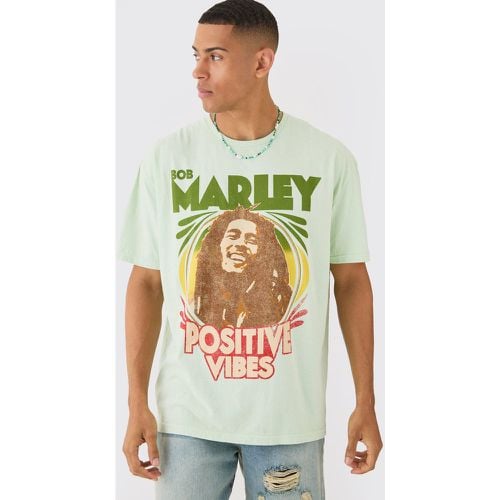 Camiseta Oversize Con Lavado A La Piedra De Bob Marley - boohoo - Modalova
