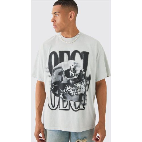 Oversized Ofcl Skull Print Wash T-shirt - boohoo - Modalova
