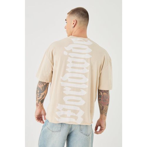 Camiseta Oversize Recta Gruesa Con Estampado Gráfico Worldwide En La Espalda - boohoo - Modalova